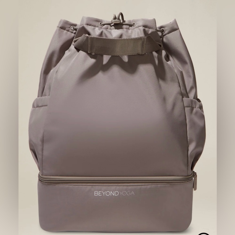 Tan convertible backpack and duffel.